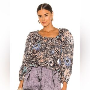 Ulla Johnson - Asmara blouse - faded coral - new with tags - puff sleeve -